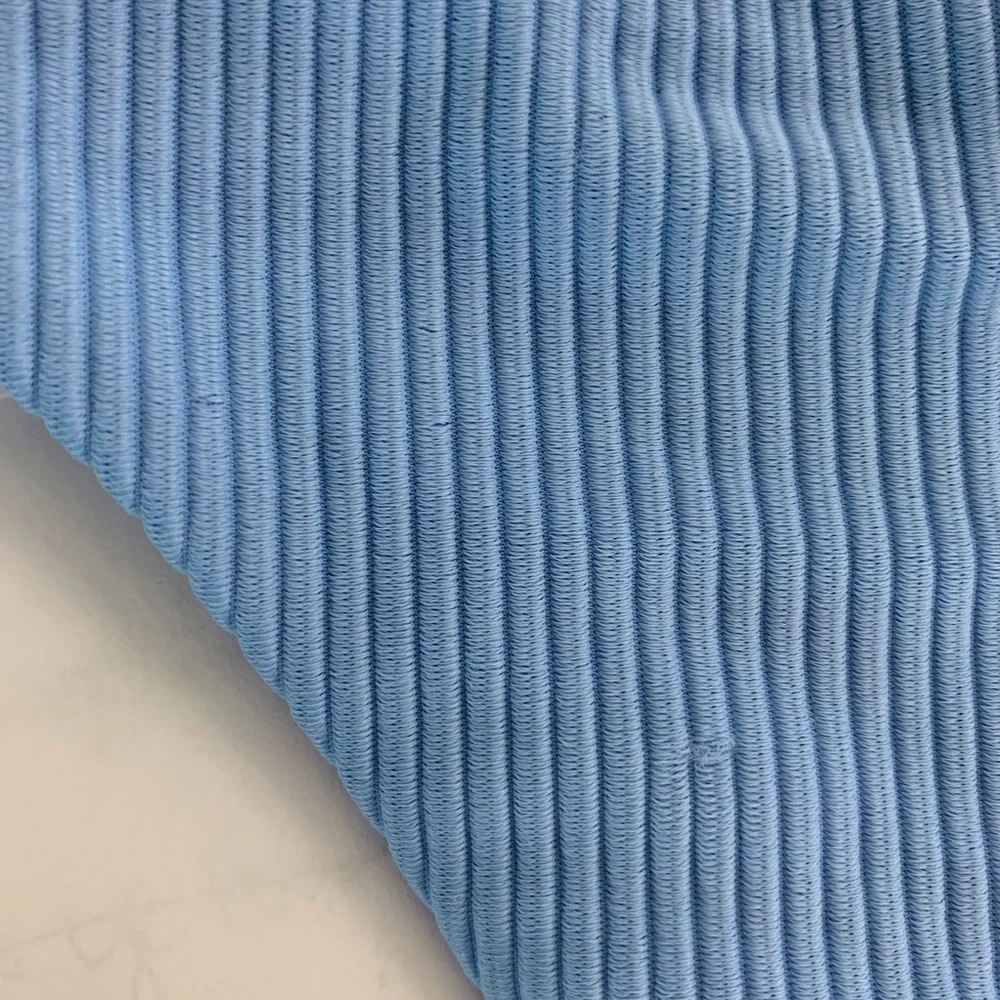 Frankie’s Bikinis Blue Sky Ribbed Side Tie Bottoms Sz L